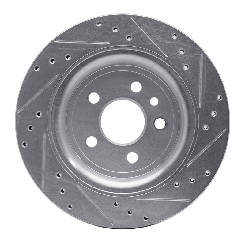 Volvo V60 Brake Rotor (1) - Rear Left - R1 Concepts - Drilled & Slotted - Silver - `07-`18